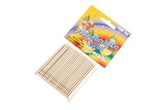 Kleine dekorative Holzspiesschen aus Lindenholz, 75 mm